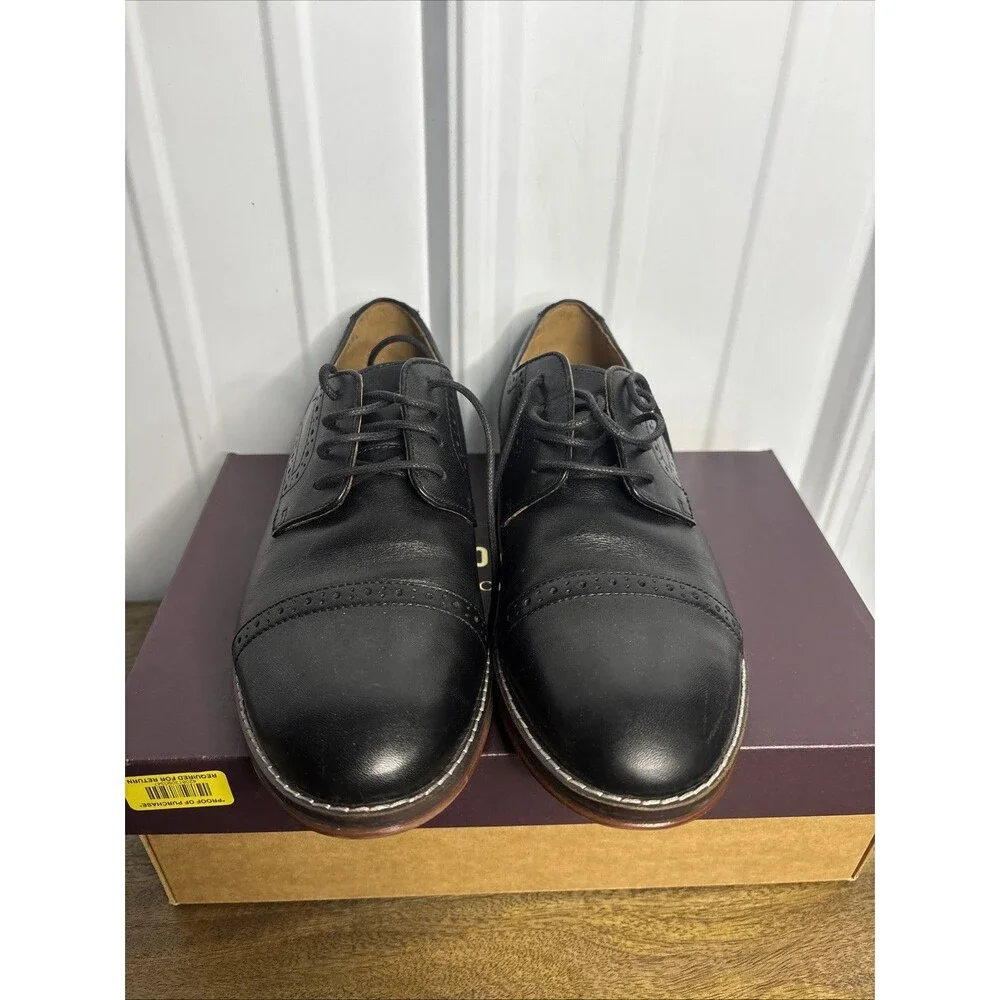 Johnston & Murphy Boys Size 4 Black Conard Dress Shoes EUC